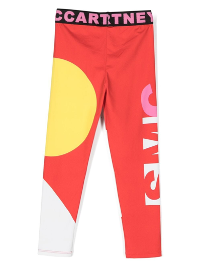 Shop Stella Mccartney Logo-waistband Track Pants In Red