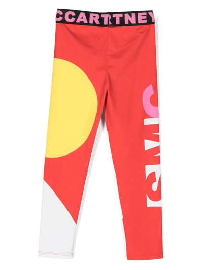 Stella Mccartney Logo-waistband Track Pants In Red
