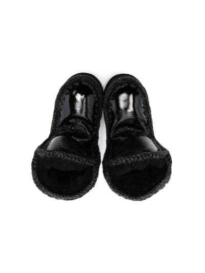 Mou Chunky Leather Boots In Black