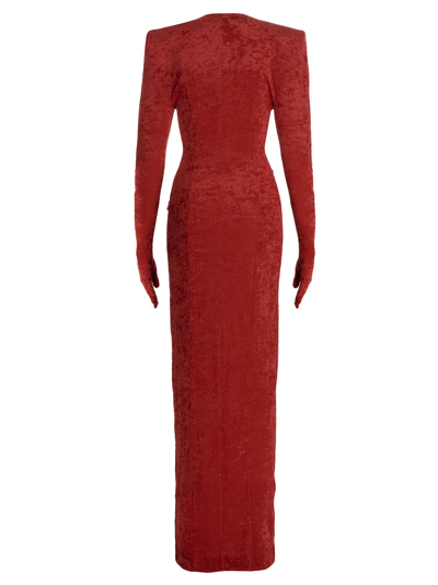 Shop Vetements Crocy Long Dress In Red