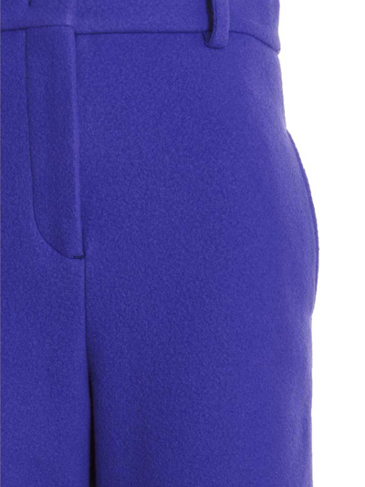 Shop Msgm Wool Cloth Pants In Purple