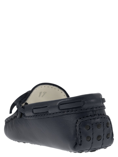 Tod's Gommino Leather Moccasin In Blue