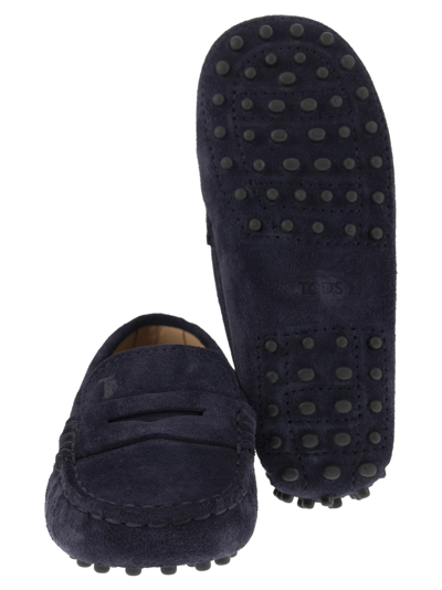 Shop Tod's Suede Loafer In Blue