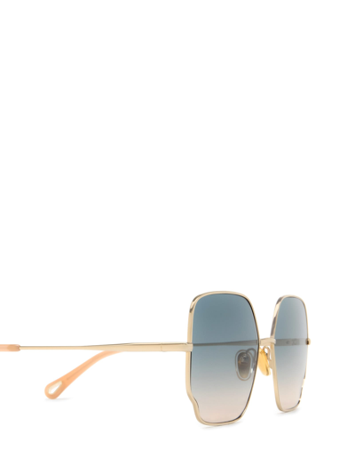 Shop Chloé Ch0092s Gold Sunglasses