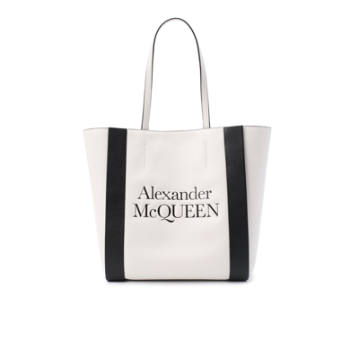 Shop Alexander Mcqueen Logo Tote In White