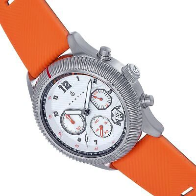 Pre-owned Nautis Meridian Chronograph Strap Watch W/date - Orange