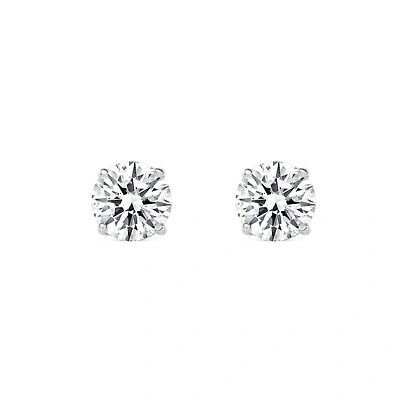 Pre-owned Shine Brite With A Diamond 2.25 Ct Round Earrings Studs Solid 14k White Gold Brilliant Cut Screwback Basket In White/colorless
