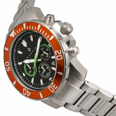 Pre-owned Nautis Dive Chrono 500 Chronograph Bracelet Watch - Orange/black