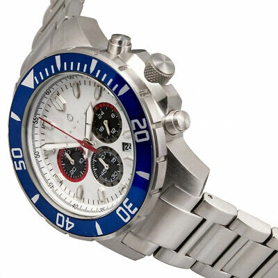 Pre-owned Nautis Dive Chrono 500 Chronograph Bracelet Watch - Blue/white