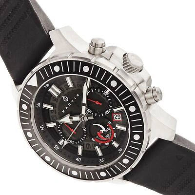 Pre-owned Nautis Caspian Chronograph Strap Watch W/date - Black