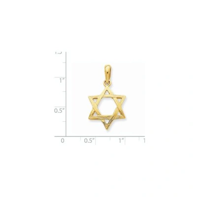 Pre-owned Goldia 14k Yellow Gold Solid Polished Judaism Star Of David Pendant