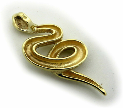 Pre-owned Geno Schmuck Pendant Snake Real Gold 585 Yellow Gold With Ruby 14 Carat Cobra Top Snake In Red