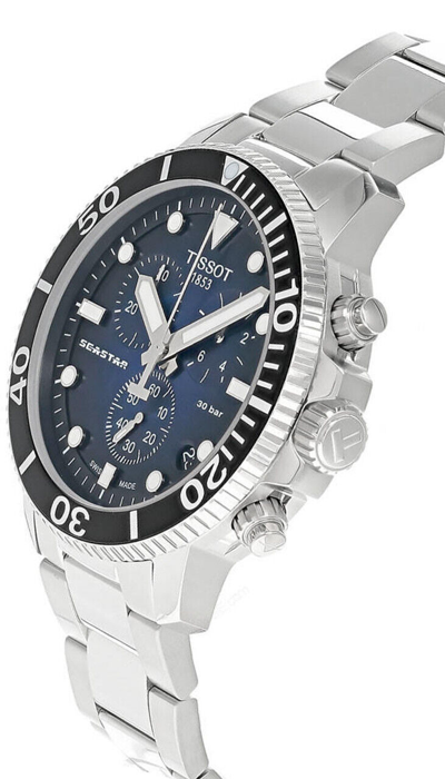 Pre-owned Tissot Seastar 1000 Chrono 45.5mm Stainless Steel Men's Watch T120.417.11.041.01