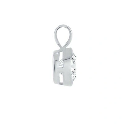 Pre-owned Shine Brite With A Diamond 2.75 Ct Round Cut Solid Real 14k White Gold Solitaire Bezel Pendant 18" Necklace In White/colorless
