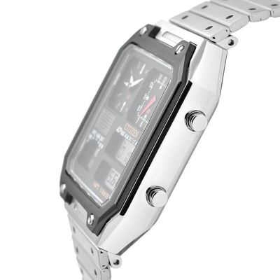Pre-owned Citizen Collection Jg2126-69e Record Label Thermo Sensor Watch Ana-digi Temp