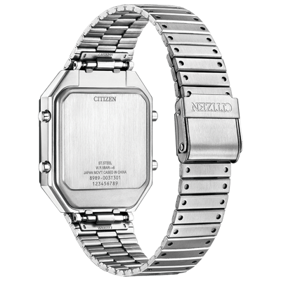 Pre-owned Citizen Collection Jg2126-69e Record Label Thermo Sensor Watch Ana-digi Temp