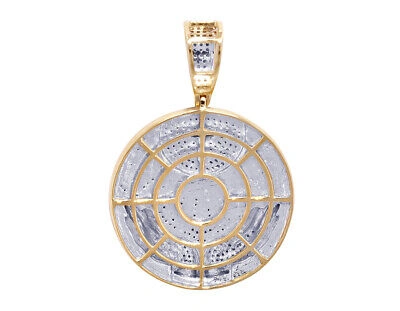 Pre-owned Jewelry Unlimited Unisex Praying Hands And Cross Medallion Real Diamond Pendant 9/10 Ct 10k Yel... In H-i