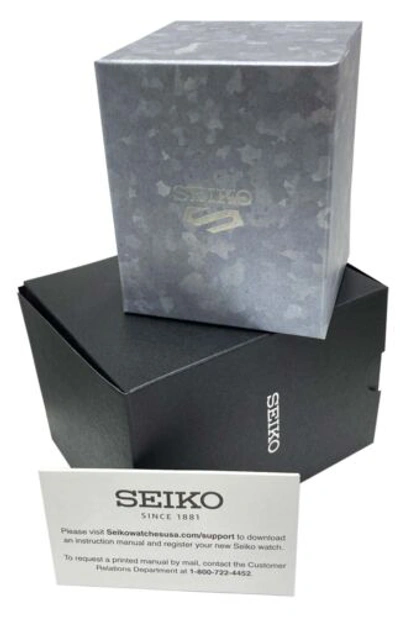 Pre-owned Seiko 5 Sports Automatic Srpe79 Grey Day Date Dial Black Textured Band Japan