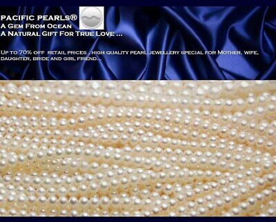 Pre-owned Pacific Pearls® Three Strands 9-11mm Aaa Freshwater Pearl Necklace Gifts For Her In White