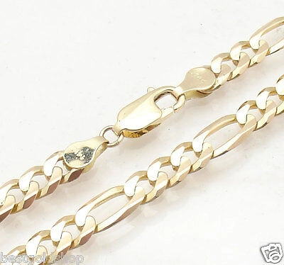 Pre-owned Bestgoldshop 8.5" 6mm Mens Royal Figaro Bracelet Real Solid 14k Yellow Gold Great Gift Idea