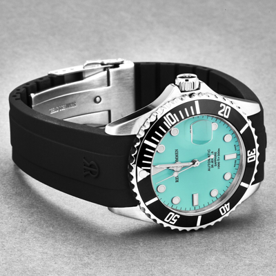 Pre-owned Revue Thommen 's Men's Diver Green Dial Rubber Strap Automatic Watch 17571.2831