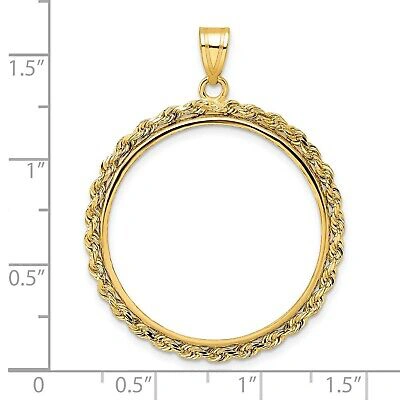 Pre-owned Jewelry Stores Network 2001-2015 200 Yuan China 1/2 oz Panda Prong Set Knotted Rope Coin Bezel 14k Gold