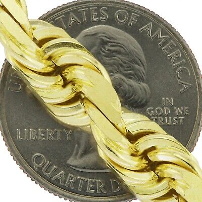 Pre-owned Nuragold 10k Yellow Gold 10mm Rope Diamond Cut Italian Chain Pendant Mens Necklace 30"