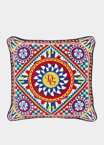 Shop Dolce & Gabbana Carretto Embroidered Cushion - 20"