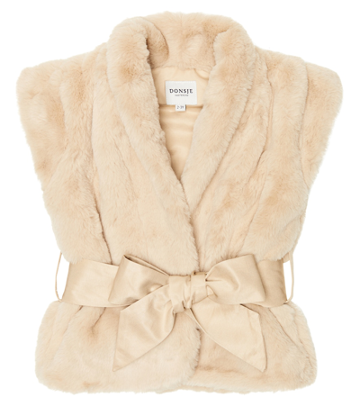 Shop Donsje Carline Faux Fur Vest In Light Teddy