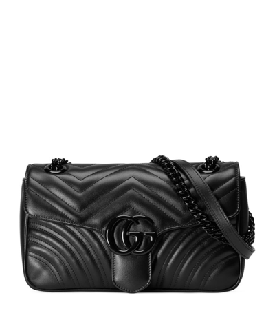 Shop Gucci Small Marmont Matelassé Shoulder Bag In Black