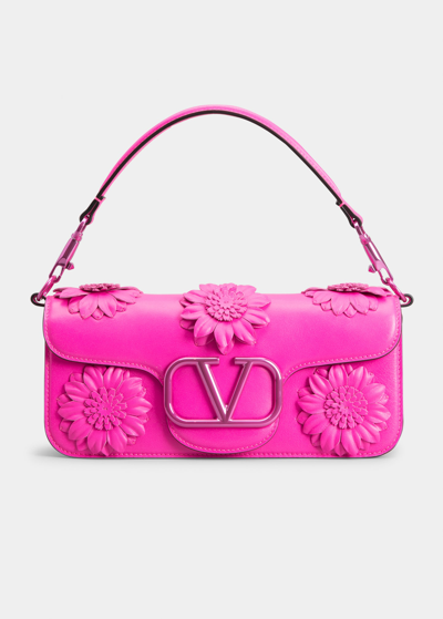 VALENTINO GARAVANI Calfskin Vlogo Loco Shoulder Bag Pink PP 1203763