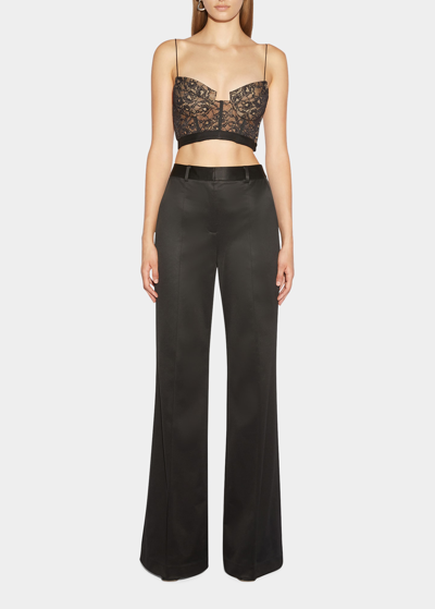 Shop Jonathan Simkhai Shirley Stretch Lace Bustier Top In Black