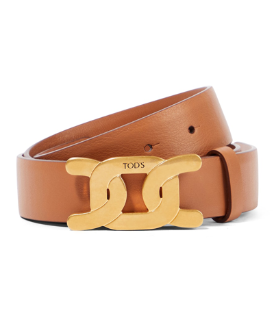 Shop Tod's Kate Leather Belt In Kenia Scuro