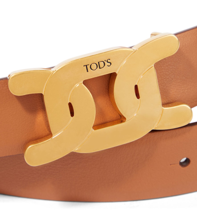 Shop Tod's Kate Leather Belt In Kenia Scuro
