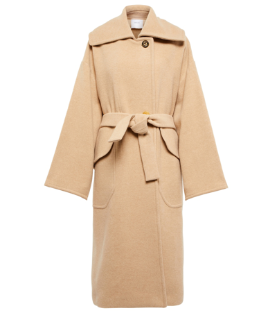 Shop Patou Wool-blend Coat In Biscuit