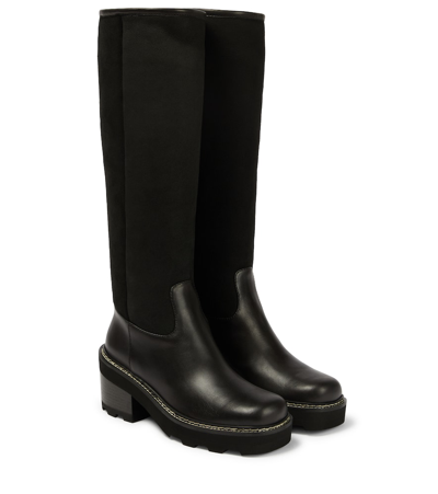Shop Gabriela Hearst Vylos Suede Knee-high Boots In Black