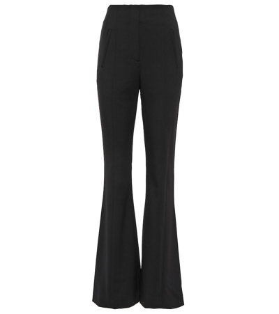 Shop Veronica Beard Tindaya High-rise Flared Pants In Black