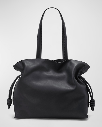 Shop Loewe Flamenco Large Napa Tote Bag In Black