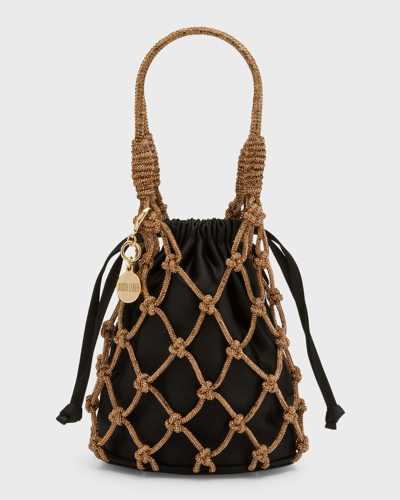 Shop Judith Leiber Sparkle Crystal Net Top-handle Bag In Black