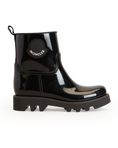 Shop Moncler Ginette Waterproof Rubber Rain Boots In Black