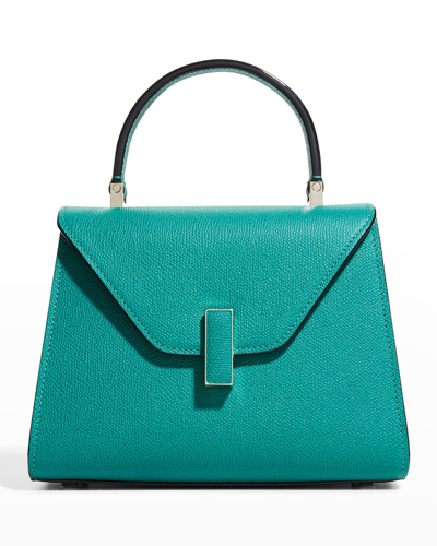 Shop Valextra Iside Mini Leather Satchel Bag In Emerald