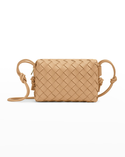 Shop Bottega Veneta Loop Mini Intrecciato Crossbody Bag In Blueprint