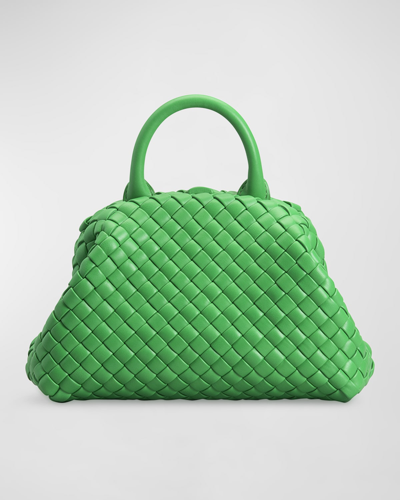 Shop Bottega Veneta Mini Intrecciato Napa Top-handle Bag In Parakeet