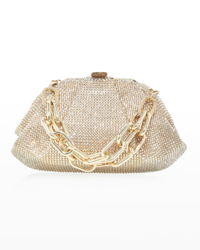 Shop Judith Leiber Gemma Crystal Clutch Bag In Champagne Multi