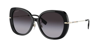 Shop Burberry Woman Sunglass Be4374f Eugenie In Grey Gradient