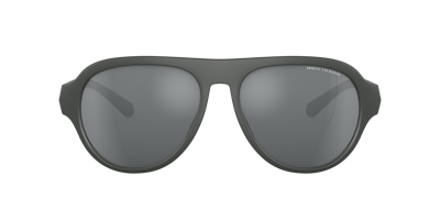 Shop Armani Exchange Man Sunglasses Ax4126su In Light Grey Mirror Black