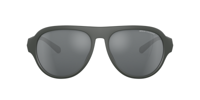 Shop Armani Exchange Man Sunglass Ax4126su In Light Grey Mirror Black