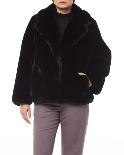 Shop Apparis Milly Faux Fur Short Coat In Noir