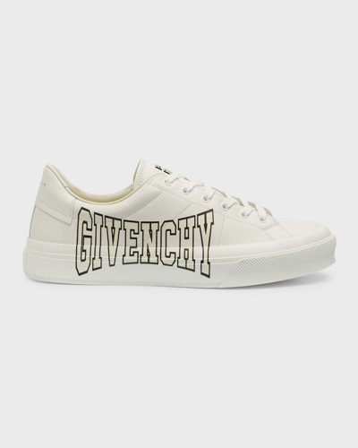 Shop Givenchy Men's City Sport Leather Low-top Sneakers In White/beige