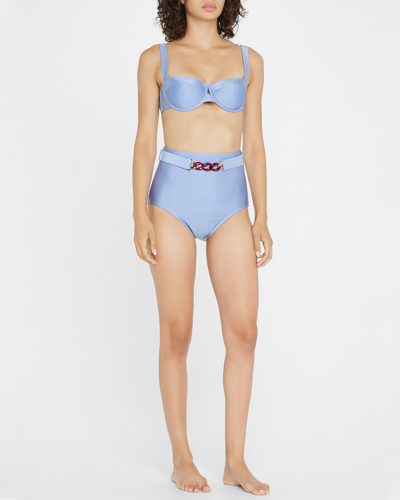 Shop Zimmermann Cira Balconette Bikini Top In Cornflower